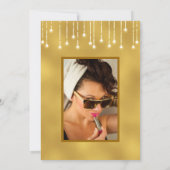 Invitation Lumières blanches Faux Métallic Gold Cactus 50 Fab (Dos)