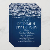 Invitation Lumières blanches sur retraite bleue (Devant / Derrière)