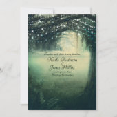 Invitation Lumières bleu vert forêt enchantée Mariage rustiqu (Devant)