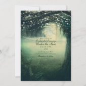 Invitation Lumières bleu vert forêt enchantée Mariage rustiqu (Dos)
