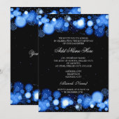Invitation Lumières bleues de flocons de neige de bat mitzvah (Devant / Derrière)