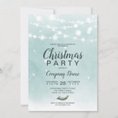 Invitation Lumières bleues glace hiver Noël entreprise (Devant)