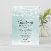 Invitation Lumières bleues glace hiver Noël entreprise (Debout devant)