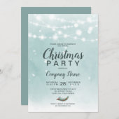 Invitation Lumières bleues glace hiver Noël entreprise (Devant / Derrière)