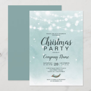 Invitation Lumières bleues glace hiver Noël entreprise