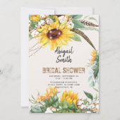 Invitation Lumières Bohème Rustique Fête de Mariage Tournesol (Devant)