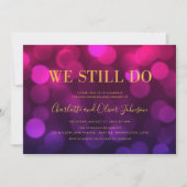 Invitation Lumières Bokeh Magenta Vibrant Mariage Anniversair (Devant)