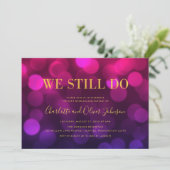 Invitation Lumières Bokeh Magenta Vibrantes Mariage Anniversa (Debout devant)