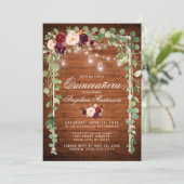 Invitation Lumières botaniques florales de Quinceanera (Debout devant)