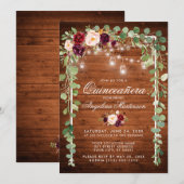 Invitation Lumières botaniques florales de Quinceanera (Devant / Derrière)
