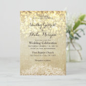 Invitation Lumières brillantes Burlap & dentelle Pays Chic (Debout devant)