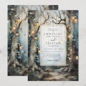 Invitation Lumières brillantes du Mariage de chemin forestier (Devant / Derrière)