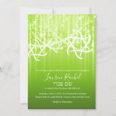 Invitation Lumières brillantes vert bat mitzvah Lime (Devant)