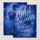 Invitation Lumières Célestes des Étoiles de la Galaxie Bleue  (Devant / Derrière)