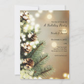 Invitation Lumières d'Arbre Cônes de Pin Minimalisme Classiqu (Devant)