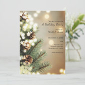 Invitation Lumières d'Arbre Cônes de Pin Minimalisme Classiqu (Debout devant)