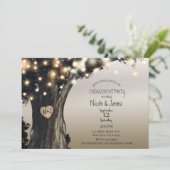 Invitation Lumières d'arbre de campagne rustique mariage de g (Debout devant)