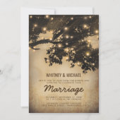 Invitation Lumières d'arbre rustiques vintage pour réception  (Devant)