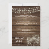 Invitation Lumières de bocaux de maçon rustiques Mariage de c (Dos)