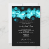 Invitation Lumières de Bokeh Turquoise Bat mitzvah (Devant)