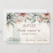 Invitation Lumières de chaîne, coup de pinceau, RSVP floral (Devant)
