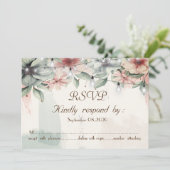 Invitation Lumières de chaîne, coup de pinceau, RSVP floral (Debout devant)