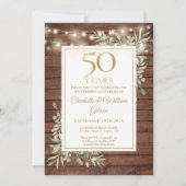 Invitation Lumières de chaîne de 50e anniversaire de mariage  (Devant)