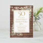 Invitation Lumières de chaîne de 50e anniversaire de mariage  (Debout devant)