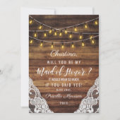 Invitation Lumières de Chaîne de Campagne Rustique Bois Dente (Devant)
