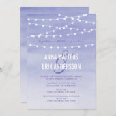 Invitation Lumières de chaîne de couleur d'aquarelle Lavande (Devant / Derrière)