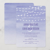 Invitation Lumières de chaîne de couleur d'aquarelle Lavande (Devant / Derrière)