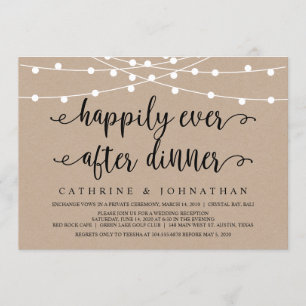 Invitation Lumières de chaîne de ferme rustique, évasion amou