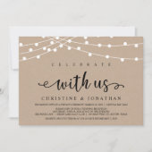 Invitation Lumières de chaîne de ferme rustique, mariage kraf (Devant)