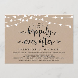 Invitation Lumières de chaîne de ferme rustique, mariage kraf