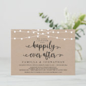 Invitation Lumières de chaîne de ferme rustique, mariage kraf (Debout devant)