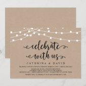 Invitation Lumières de chaîne de ferme rustique, mariage kraf (Devant / Derrière)