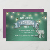 Invitation Lumières de chaîne de fête de garçon de cerf de ch (Devant / Derrière)