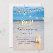 Invitation Lumières de Chaîne de Plage Tissent Coquillage RS (Devant)