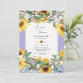 Invitation Lumières de Chaîne de Tournesol Rustique de Mariée (Debout devant)