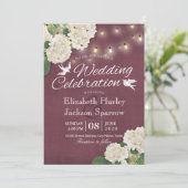 Invitation Lumières de chaîne des Hydrangées blanches faire-p (Debout devant)