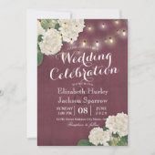 Invitation Lumières de chaîne des Hydrangées blanches faire-p (Devant)