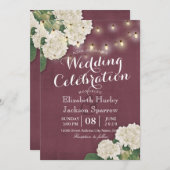 Invitation Lumières de chaîne des Hydrangées blanches faire-p (Devant / Derrière)