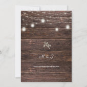 Invitation Lumières de Chaîne en Bois de Gypsophile Réception (Dos)