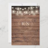 Invitation Lumières de Chaîne en Bois Rustique Couronne de La (Dos)