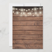 Invitation Lumières de Chaîne en Bois Rustique Date de Mariag (Dos)