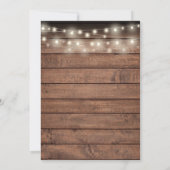 Invitation Lumières de Chaîne en Bois Rustique Mariage Date (Dos)