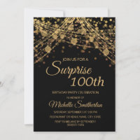 Lumières de chaîne en or noir Surprise 100e annive
