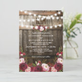 Invitation Lumières de chaîne florales rustiques de Bourgogne (Debout devant)