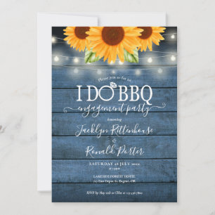 Invitation Lumières de chaîne Rustic I Do BBQ Fleur de Tourne