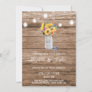 Invitation Lumières de Chaîne Rustiques et Mariage au Pot Mas